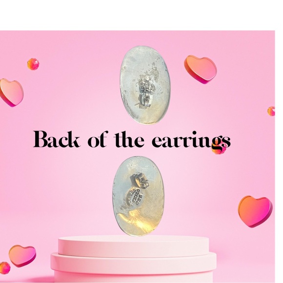 Large Sterling Silver Earrings made in Mexico - Picture 3 of 3